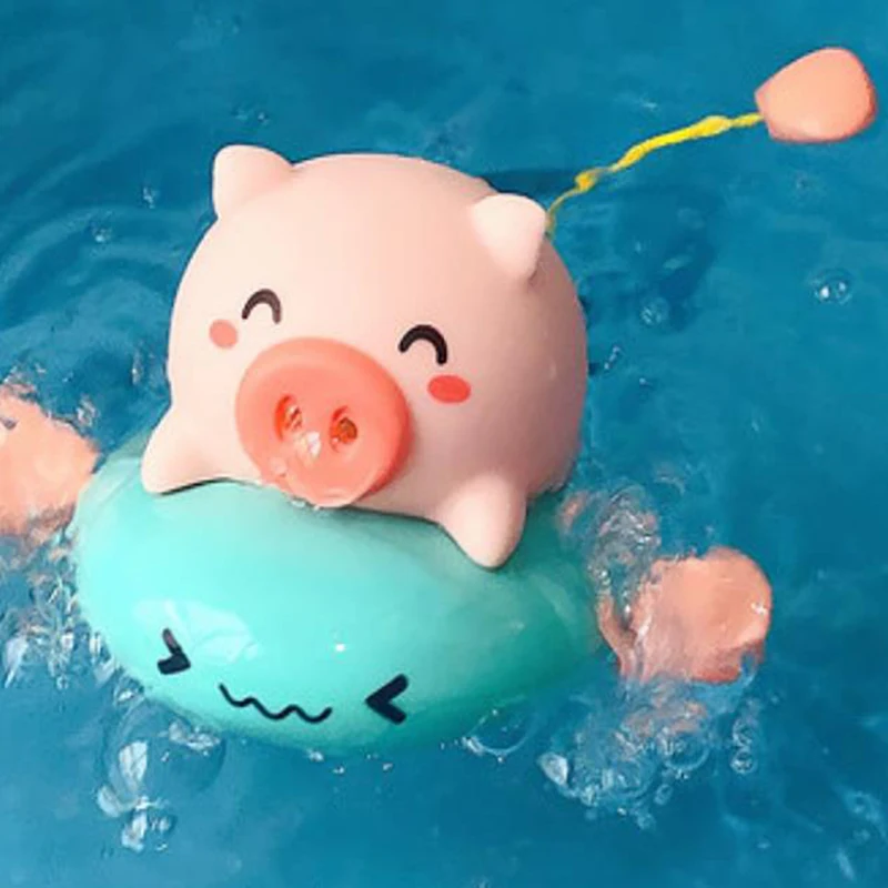 Lovely Baby Shower Toys Cute Cartoon Pig Water Spray Clockwork Toys Baby Swimming Pool Bathing Beach Toys Boy Girl Gift