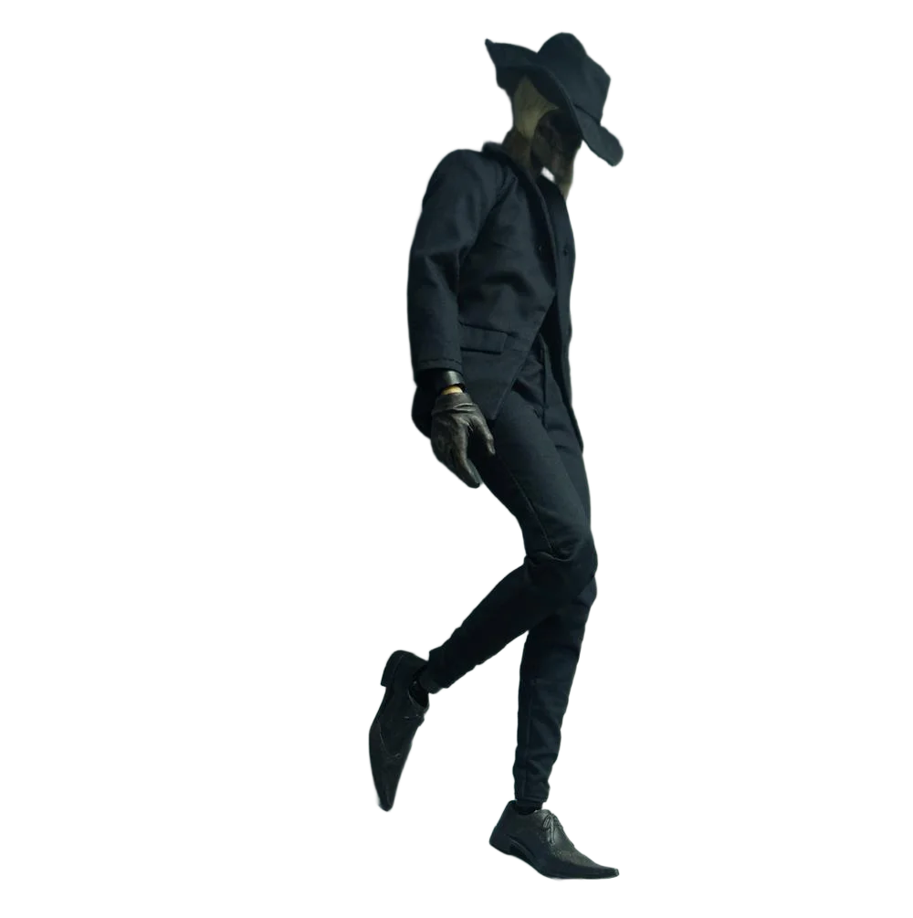 

3ATOYS 1/6th Trendy Fashion Male Black Suit Coat Slim Pant Hat No Body Can For Mostly 12inch Body Doll