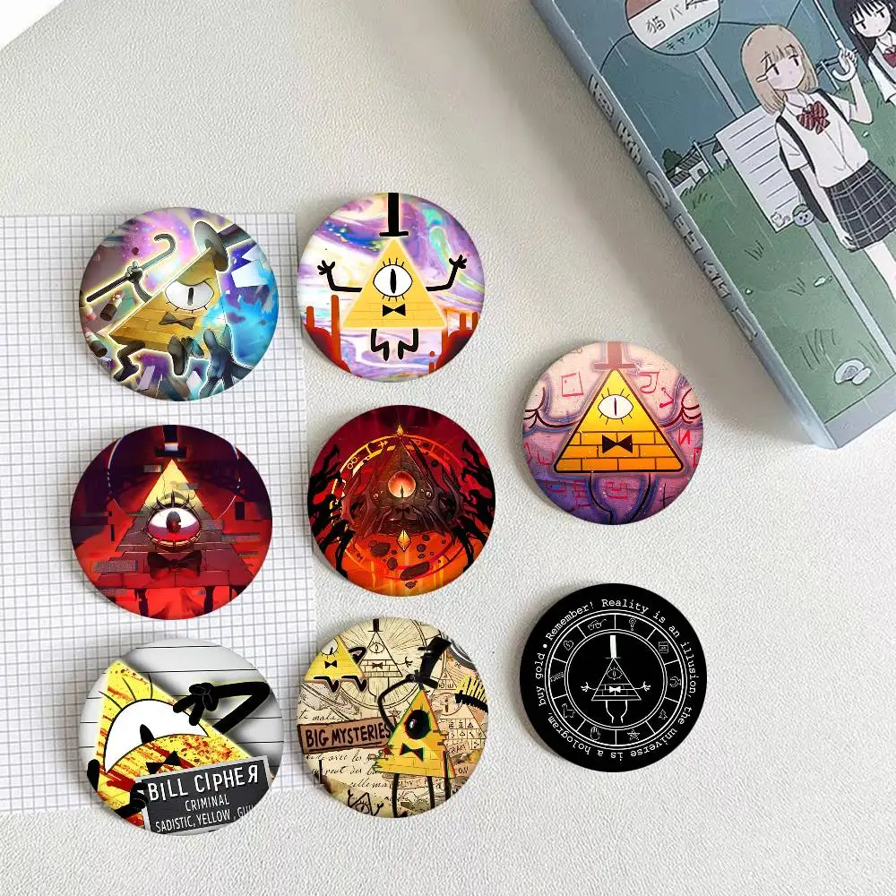 Gravity Falls Bill C-Cipher Round Badge Creative Brooch Clothing Backpack Accessories Lapel Pin