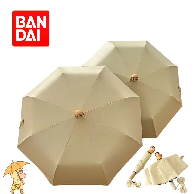 

Bandai Crayon Shin-chan Cartoon Doll Self-Folding Umbrella Kawaii Girl Manual UV Protection Parasol UPF50+ Dual-Use Portable