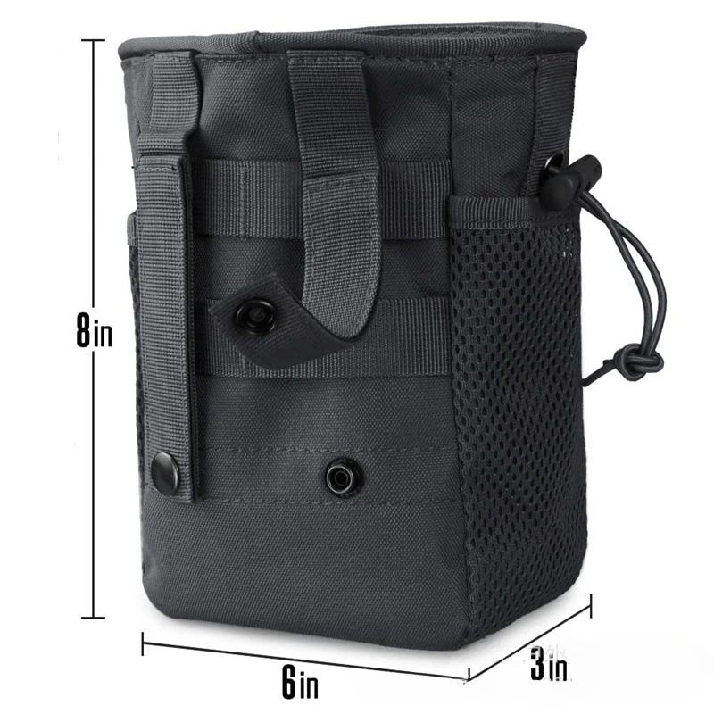 Tactical Molle Drawstring Magazine Dump Pouch Adjustable Military Utility Belt Waist Pack Hip Holster Bag Outdoor Storage Bag