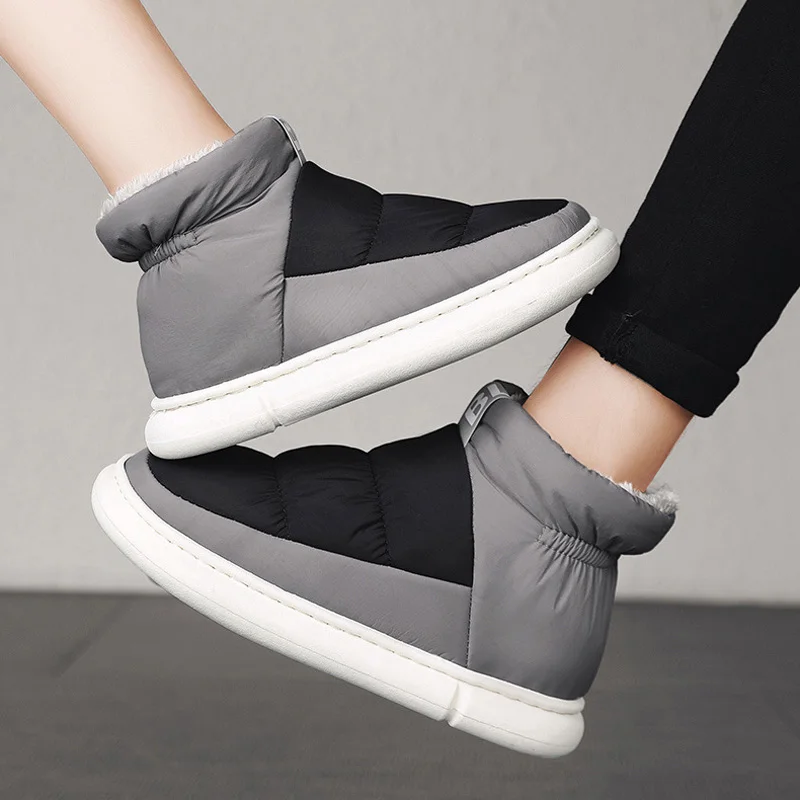 Winter Plus Velvet Thickened Snow Boots Men and Women Comfortable Warm Cotton Shoes Fashion Color Matching Casual Couple Shoes