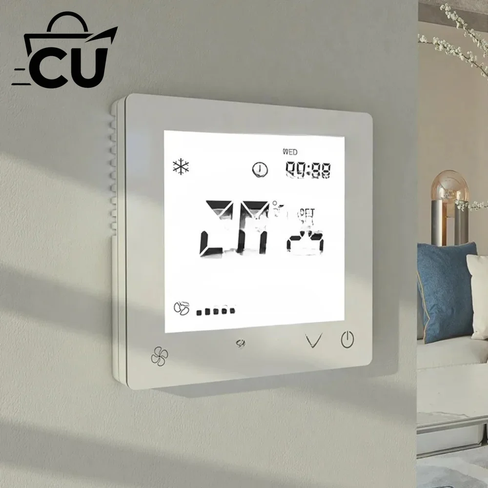 RS485 Real Time Monitoring Temperature Filter Reminder Function Fan Coil Unit Thermostat 3 Speed Fan Switch Controller