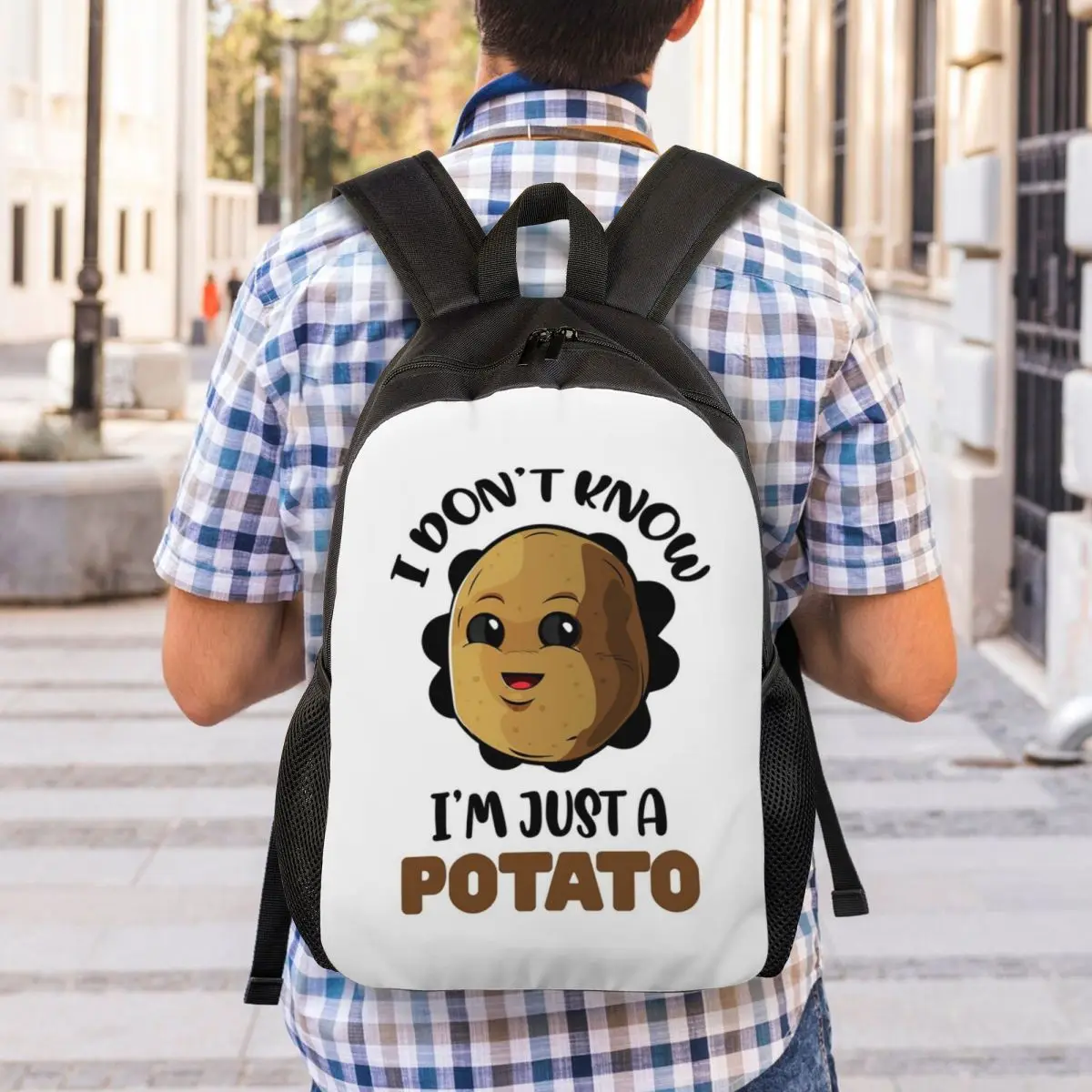I Don't Know I'm Just A Potato - Potato Lover Gift Backpack Student Boys Girls BookBag School Bag Laptop Shoulder Bags