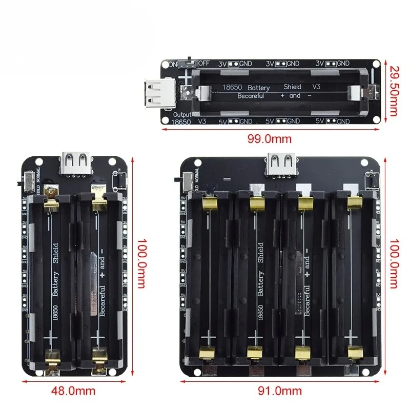 Two Voltage 18650 Lithium Battery Shield V8 Mobile Power Expansion Board Module 5V/3A 3V/1A Micro USB For Arduino ESP32 ESP8266