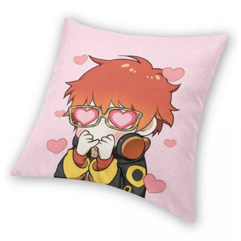 Mystic Messenger Emoticon größeres Design quadratischen Kissen bezug Polyester Reiß verschluss Dekor Kissen bezug Auto Kissen bezug