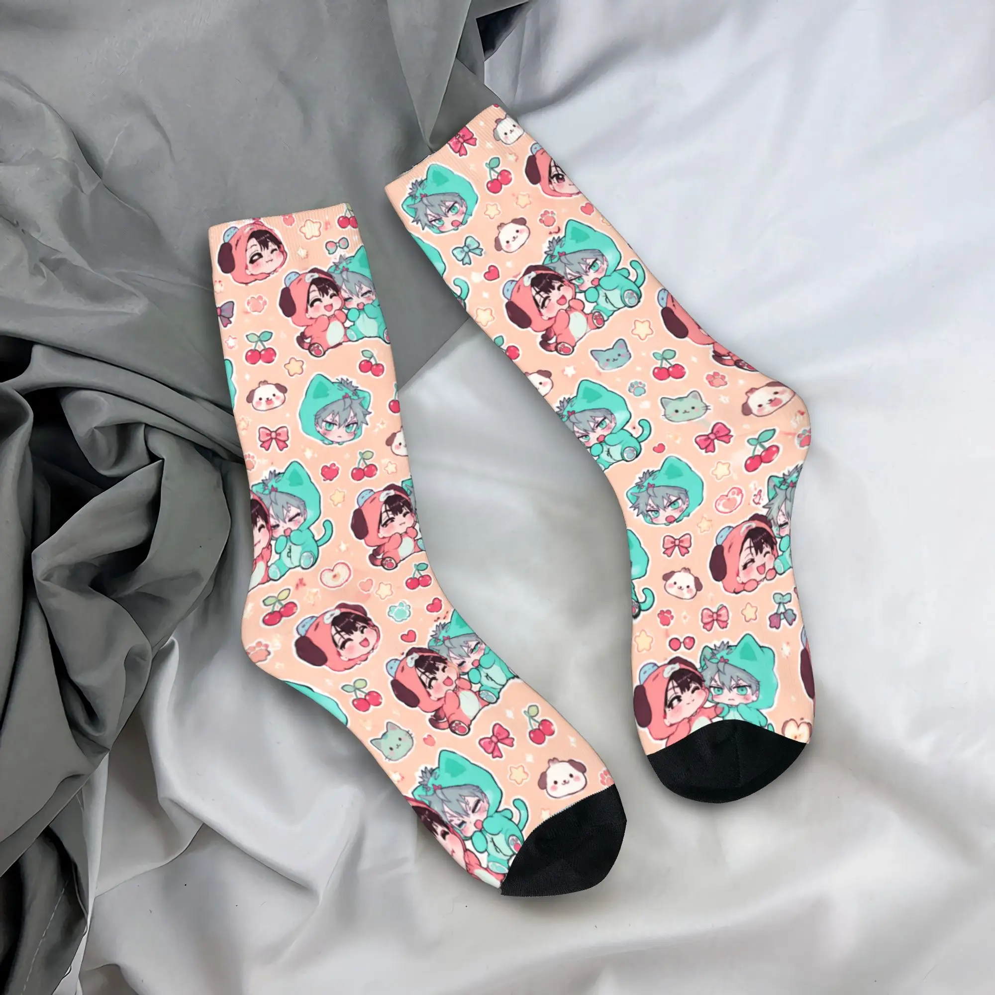 Alien Stage Chibi Socks  Pattern Stockings Anti-Slip Women Men Socks Medium Soft Spring Casual Outdoor Socks