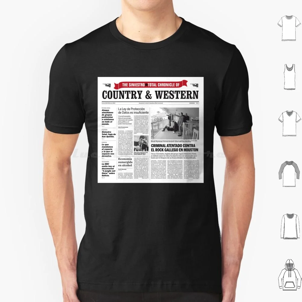 Siniestro Total-Country & Western Album 2010 T Shirt Cotton Men Women DIY Print Siniestro Total Galician Punk Group Band Spain