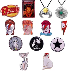 Famous Rock Musician Enamel Brooch Set David Series Backpack Accessories Badge Singer Fans Jewelry Presents