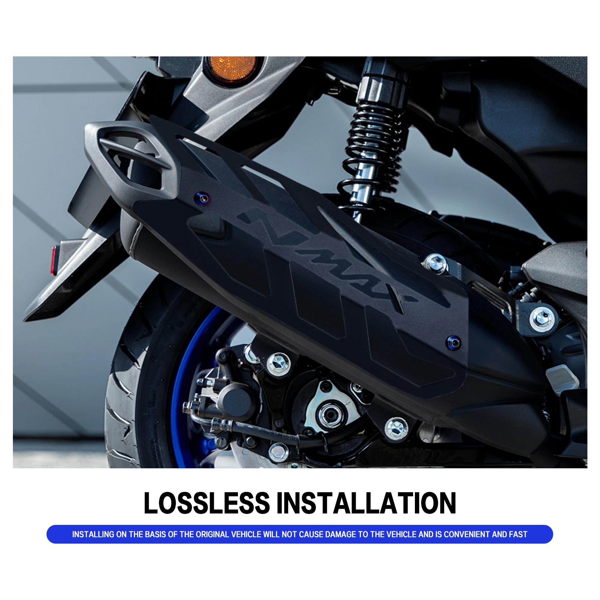 

For YAMAHA NMAX155 Nmax125 155 160 2020-2026 Motorcycle NMAX 155 Aluminum Alloy Exhaust Pipe Protective Cover Decorative