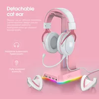 ONIKUMA-auriculares X10 para juegos, cascos con orejas de gato desmontables, RBG iluminación, con micrófono HD, para PC