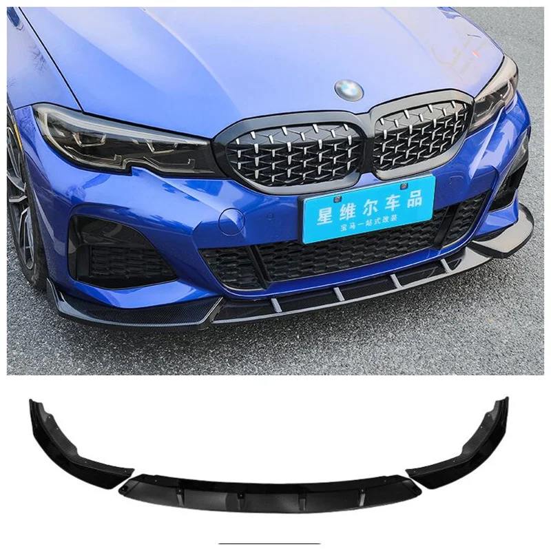 

For BMW 3 Series G20 G28 2020 2021 2022 ABS Bright Black Bumper Front Lip Rear Diffuser Spoiler Side Skirt Protector Cover