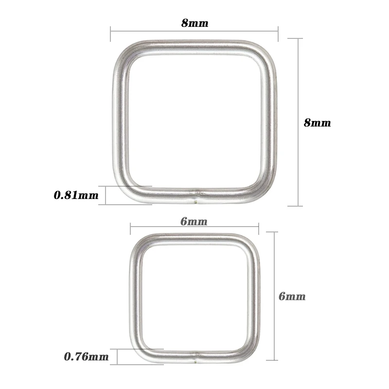 Jump Ring Square 925 Sterling Silver Closed Square Jump Rings For Making DIY Jewelry Findings