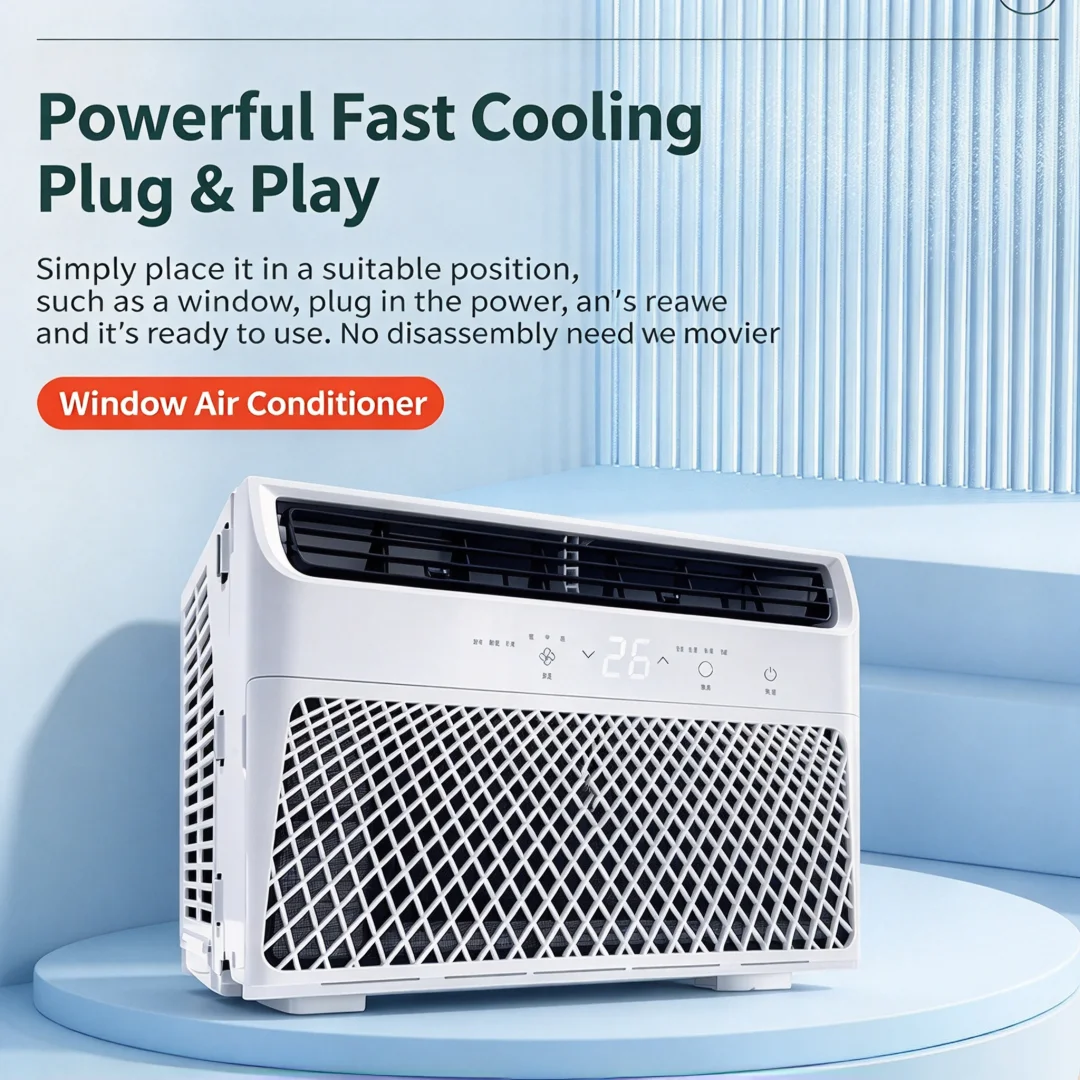 Inverter Window Type Air Conditioner 1HP 1.5HP All‑in‑One Window AC Unit Single Cooling 2P Energy‑Saving Small Window Air‑Condit