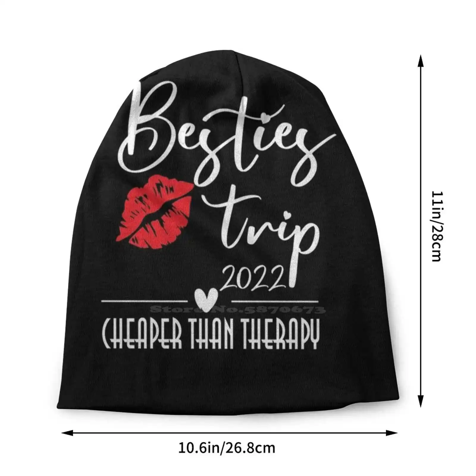 Besties Girls Trip 2022 Vacation Red Lips Knitted Hat Warm Beanie Outdoor Caps Girls Trip 2022 Girls Vacation Girls Weekend