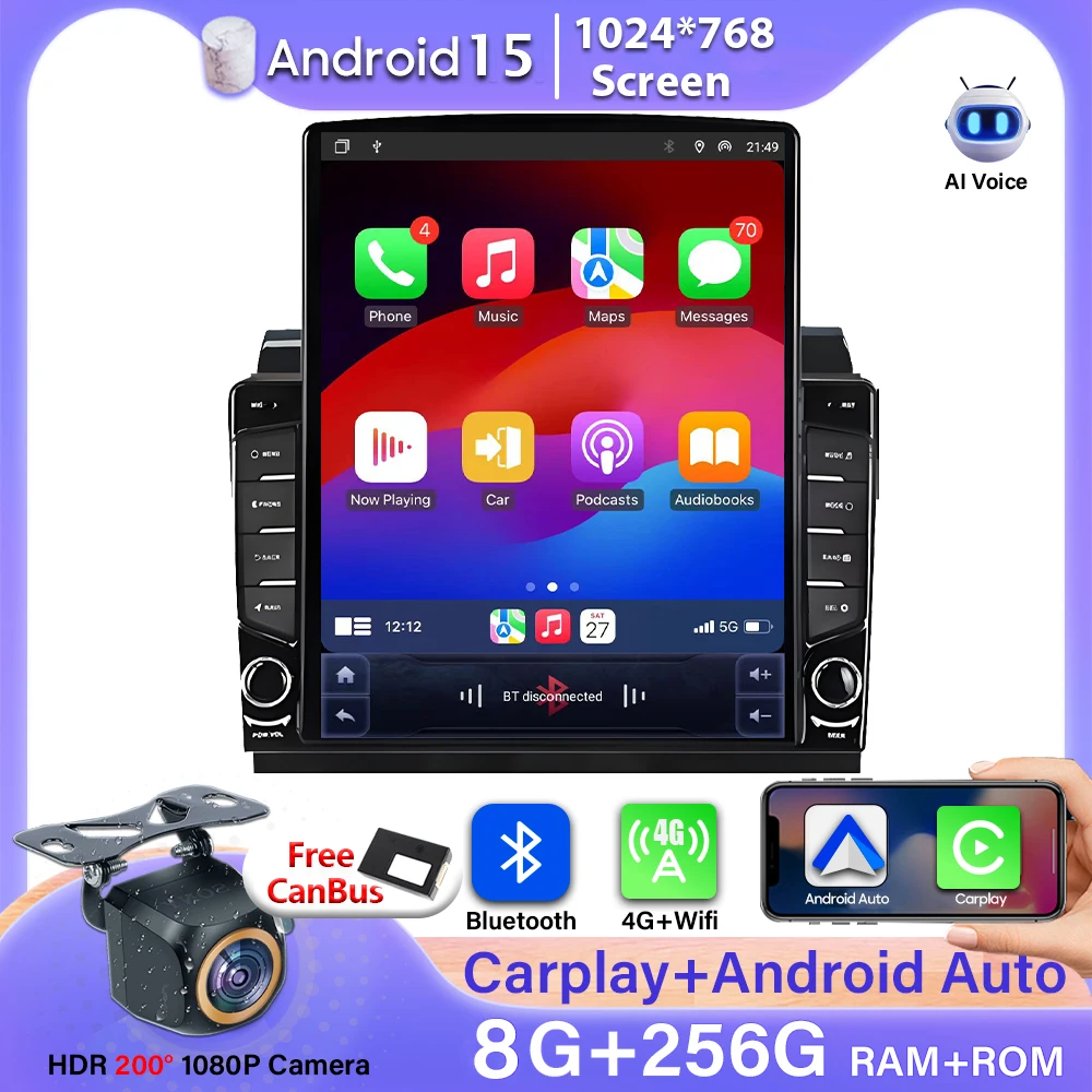 For Citroen Jumper/Relay Peugeot Boxer Fiat Ducato 2006-2022 Android 15 Video Car Radio GPS Navigation Car Monitor Display GPS