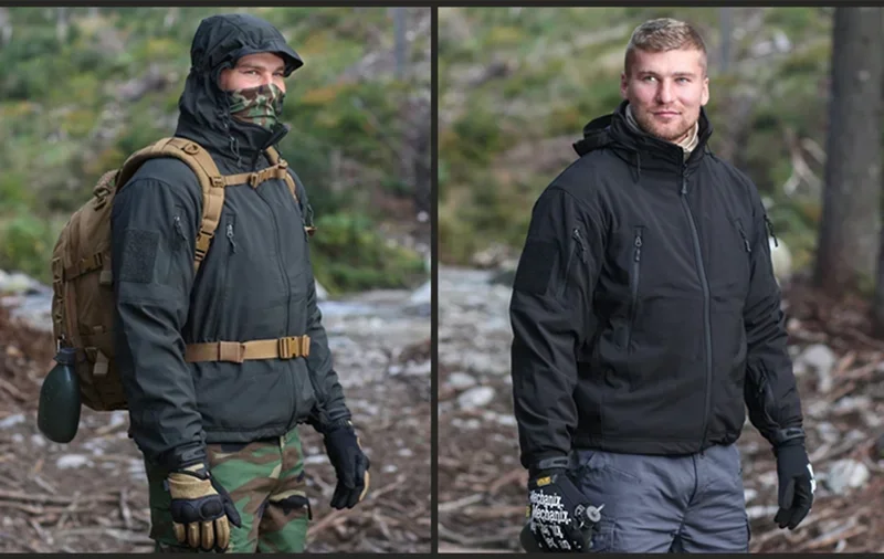 Männer Winter Herbst Softshell Fleece Jacken Wasserdicht Training Angeln Wandern Jacken Jagd Thermische Camping Mäntel Warm – Detail 12