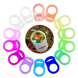 50pcs Clear Food Grade BPA Free Silicone Baby Pacifier Chain Clip Holder Rings Dummy Attache Sucette For Mam Button Pacifiers