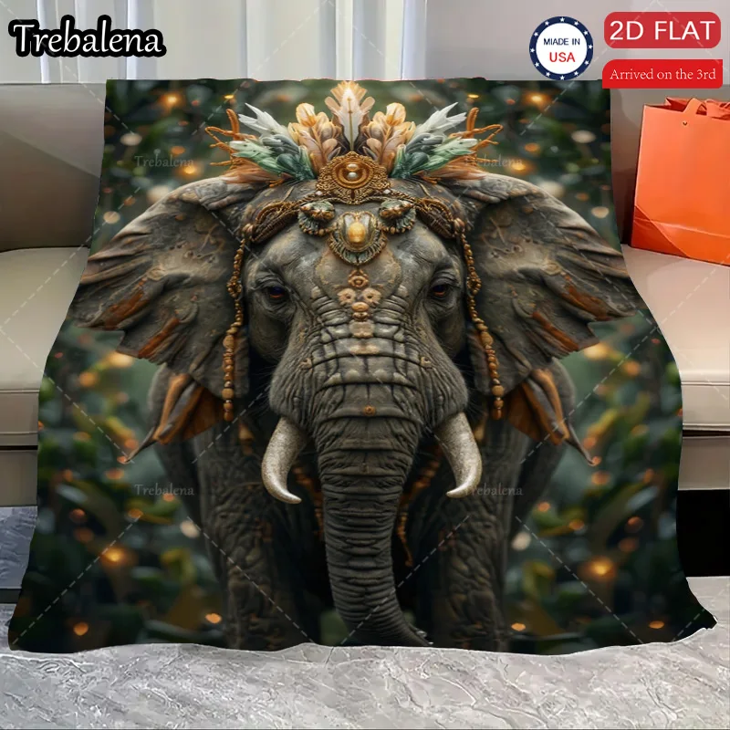 

Flannel Blanket-Soft Lightweight All-season Adorable Elephant Design Soft Cozy Baby Blanket for Boys Girls