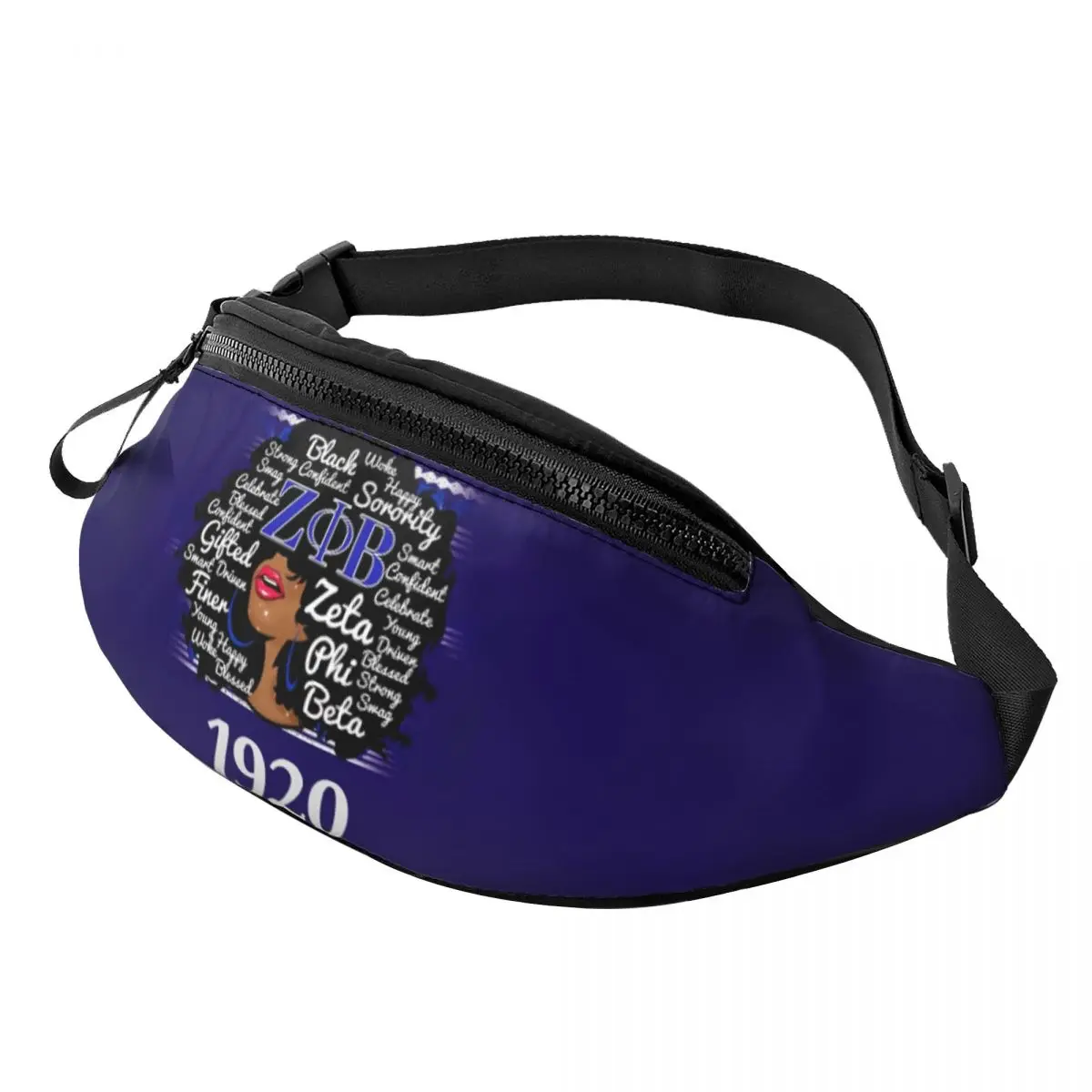 

Zeta Phi Beta Sorority Fanny Pack Women Men Cool Greek Letter 1920 Crossbody Waist Bag for Traveling Phone Money Pouch