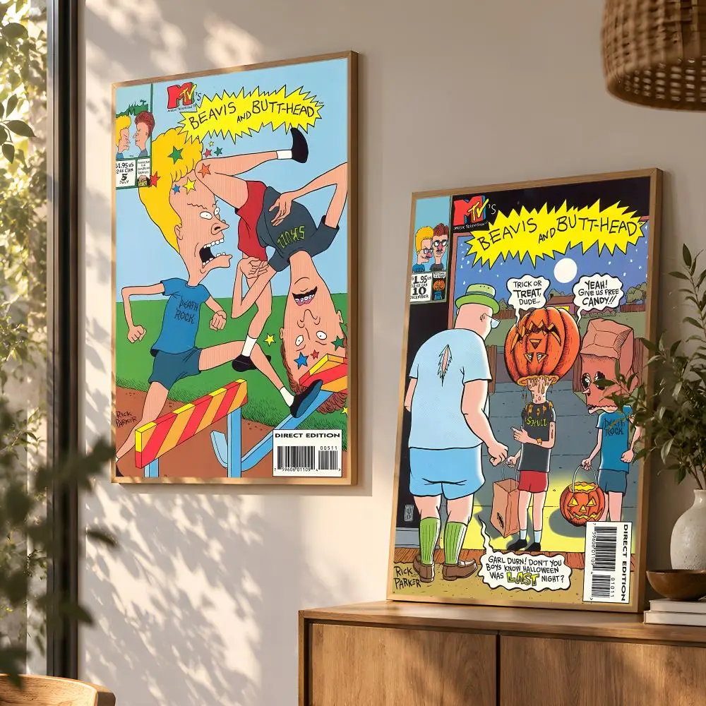 Beavis And Butthead Tv Anime Poster Wall Art Home Decor Living Room Bedroom Office Dorm Apartment Gift
