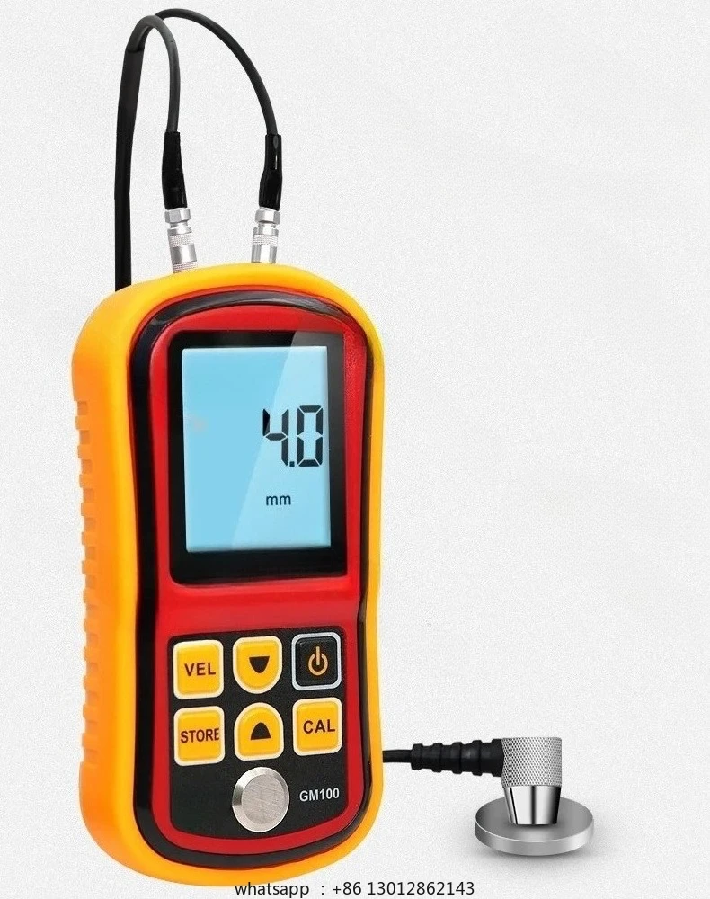 

GM100 Ultrasonic Thickness Gauge for Metal and Steel Plates, Digital Display Tester, Precision Thickness Measurement