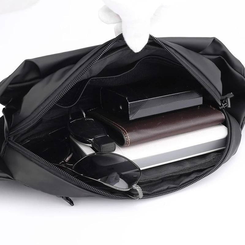 YUDODO Muliple Wear Bum Bags für Herren, spritzwassergeschützt, Sport-Umhängetaschen, mehrere Schichten, 2-Wege-Reißverschlüsse, Outdoor-Taschen, leicht