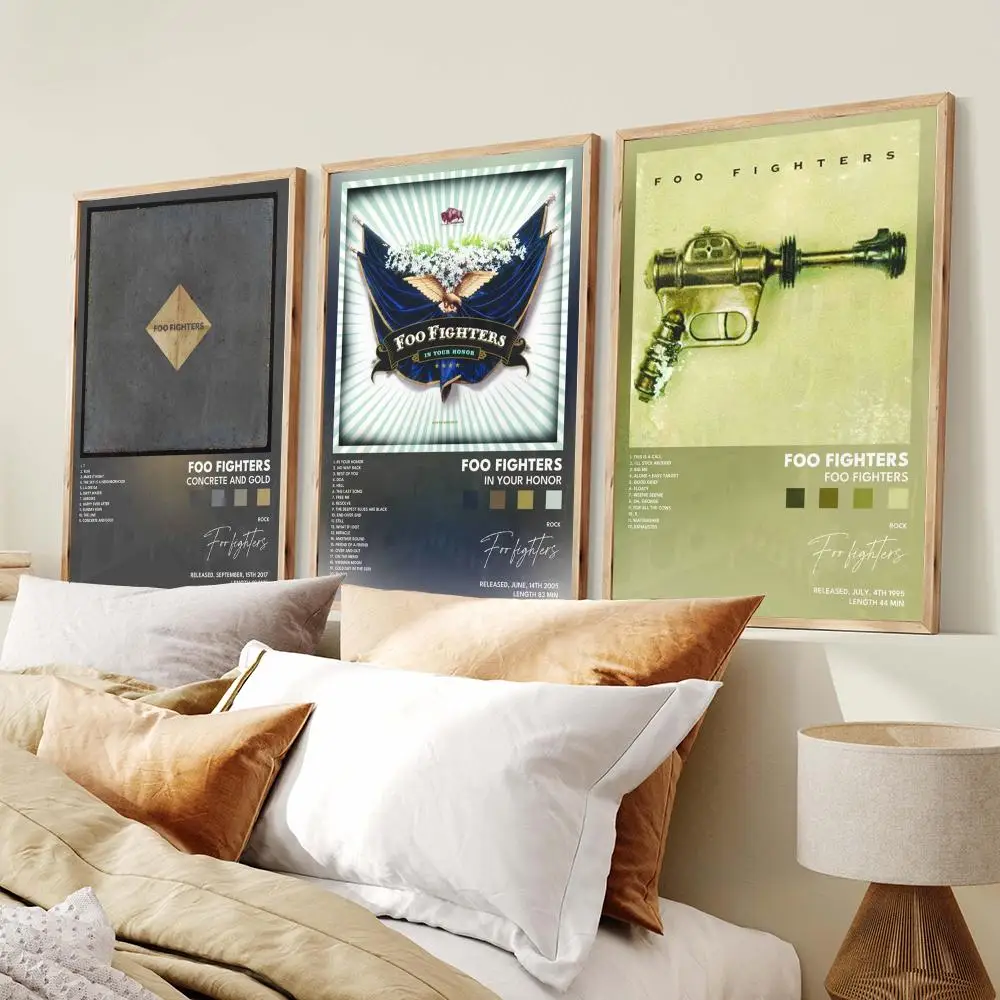 Popular Rock Band F-Foo Fighters Poster PP Wall Decor Posters Celebrity Music Art Prints Bedroom Office Gift