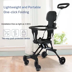 Infant Umbrella Stroller with Oversized Canopy Adjustable Universal Wheel Baby Compact Travel Pushchair Stroller for Park Trip