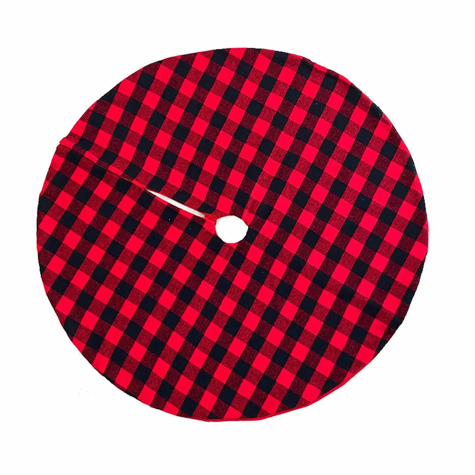 Christmas Tree Skirt Buffalo Plaid Red Green Gold Holiday Decorations For Festive Party Indoor Outdoor Xmas Ornaments 2024