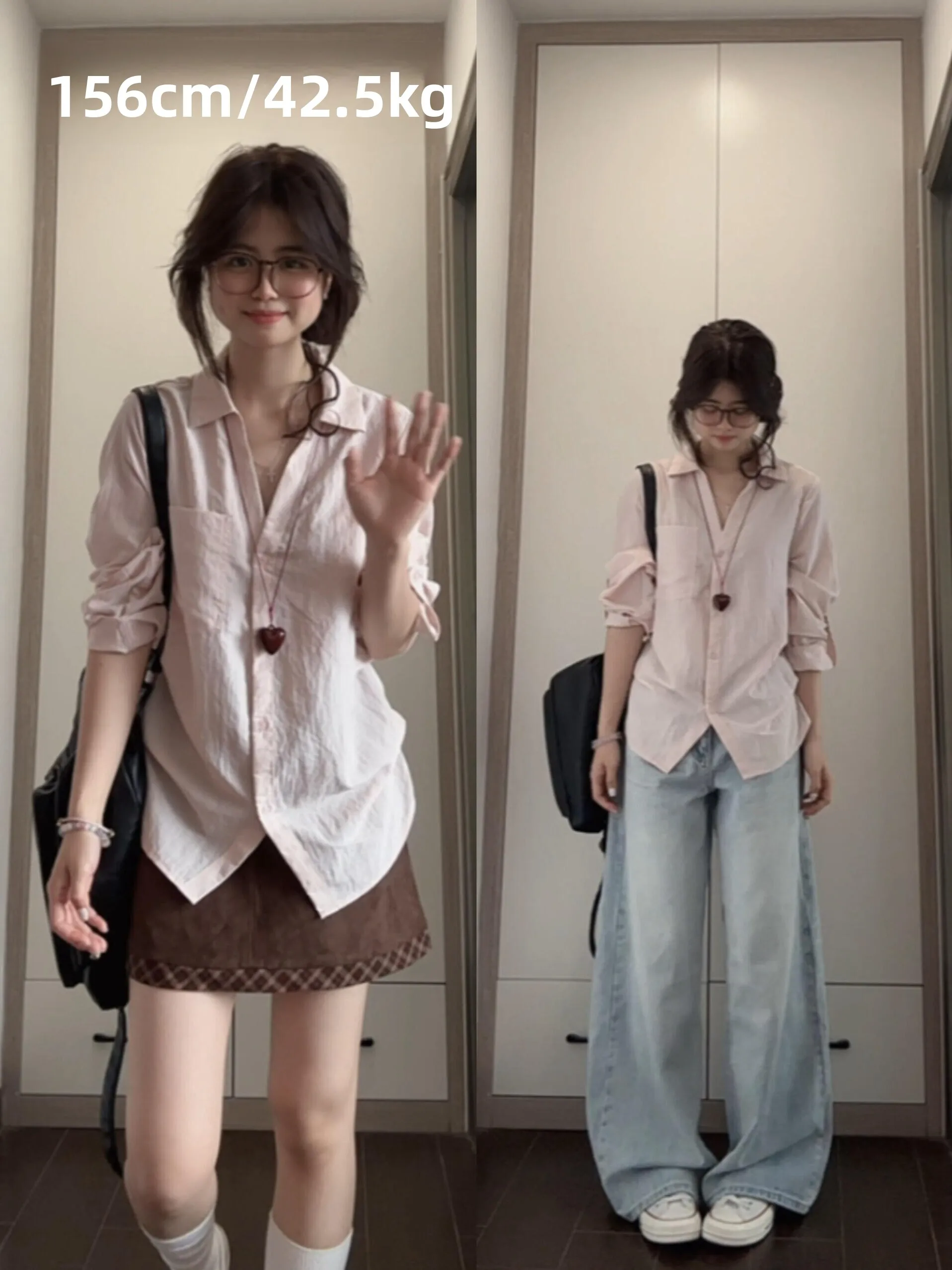 

Korean Style V-Neck Pleated Long Sleeve Shirt Women Summer Thin Outerwear Waist Cinching Slimming with Strap Sun Protection O...