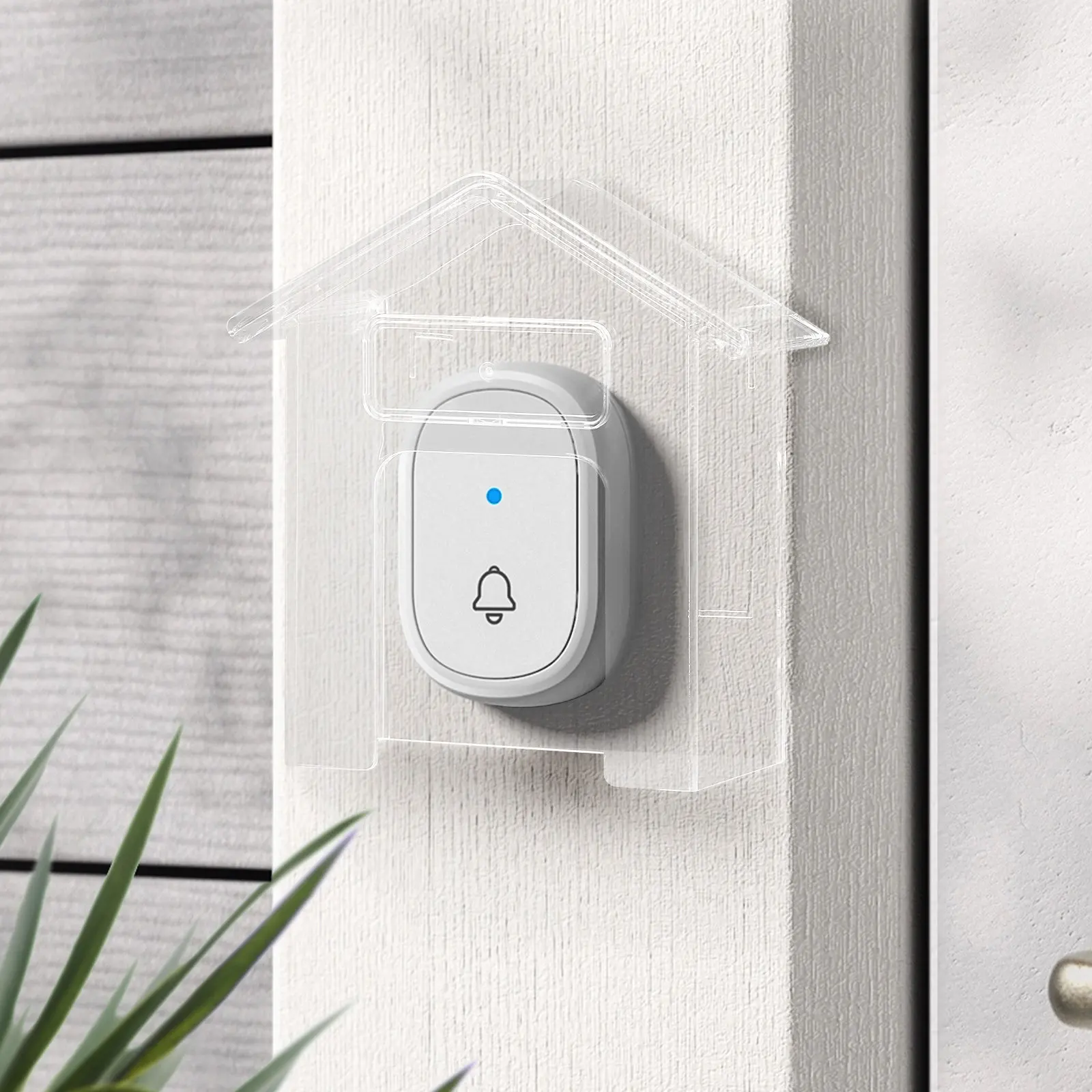 Transparent Waterproof Doorbell Cover Plastic Rainproof Protector Enclosure for Outdoor Indoor Use Weather Shield Doorbell