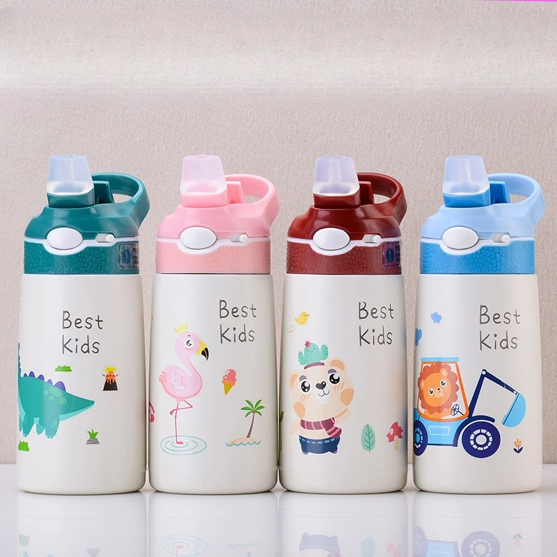 

1 PC Stainless Steel Locking Thermos Cup, Duckbill Straw, Leak Proof, Portable, Casual Cup, Adult Cute, Anti Drop Kettle