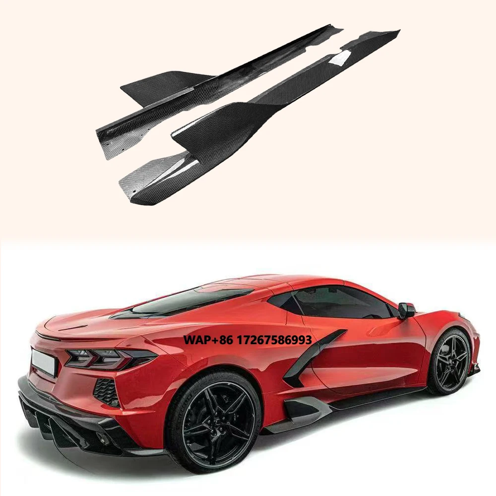 For C8 2020-24 ADR Style Carbon Fiber Body Kits Side Skirts