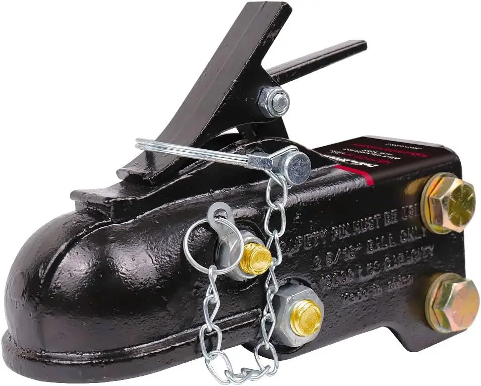 

Heavy Duty Adjustable Trailer Coupler, 15,000 lbs Capacity, Cast Steel with Mounting Kit, Black