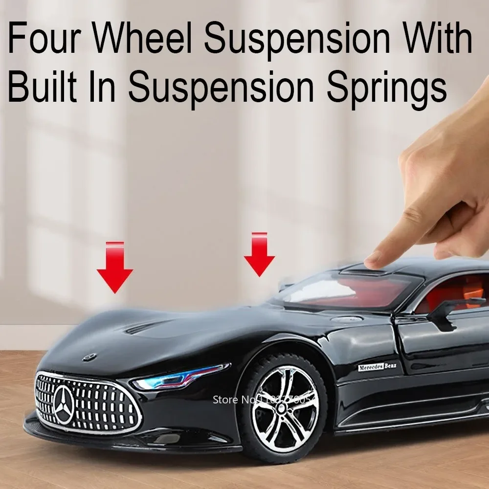 1/24 VISION GT Auto Modello Giocattolo Pressofuso In Lega Auto Sportive Porte Aperta Suono Luce Tirare Indietro Pneumatico di Gomma Giocattoli Regalo Di Compleanno per Il Capretto