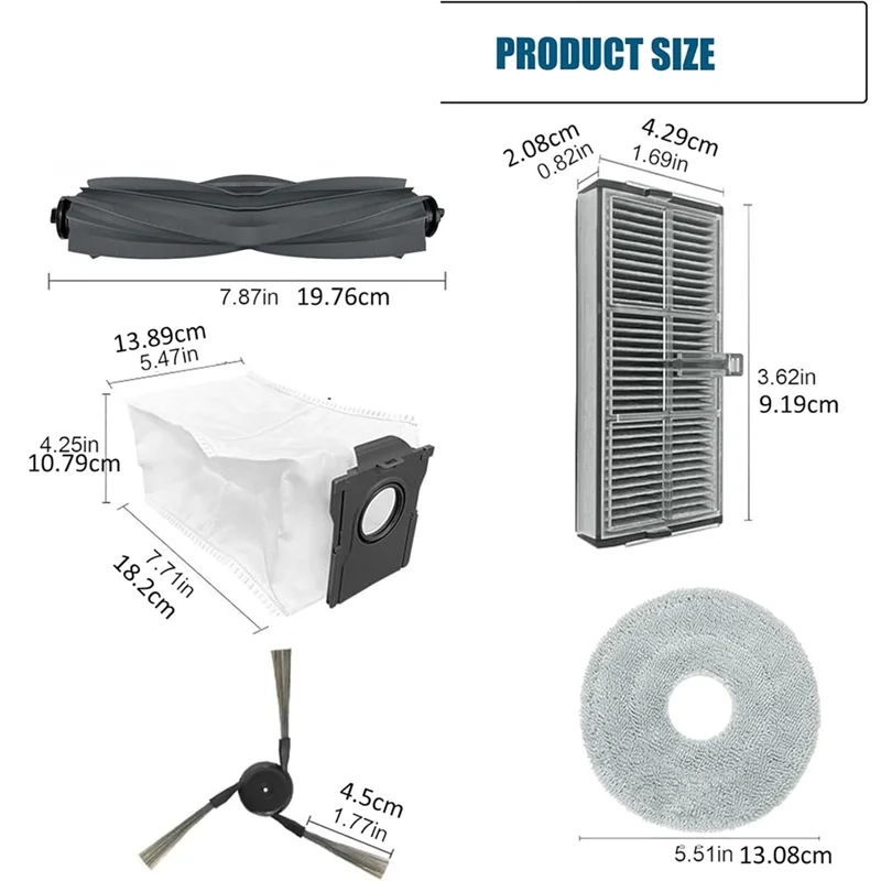 مجموعة استبدال A39T لقطع غيار Dreame X40 Ultra لـ Dreame X40 Ultra تتضمن فرش وسادات ممسحة ومرشحات