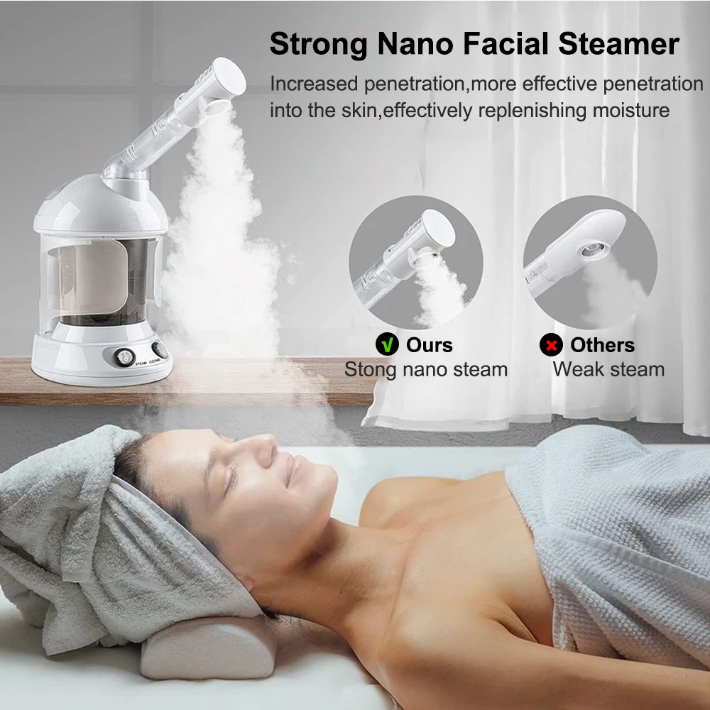 Facial Steamer for Face Facial Vaporizer Professional Face Steamer Hot Warm Mist Sprayer Moisturizing Portable Facial Steamer