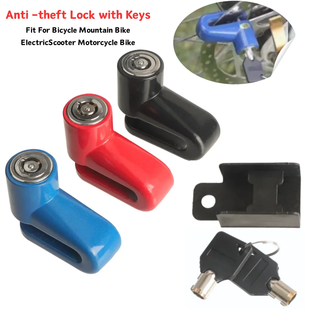 Disc Brake Lock with Keys Heavy‑Duty Steel Anti‑Theft Lock for Motorcycle Bicycle Mountain Bike Electric Scooter