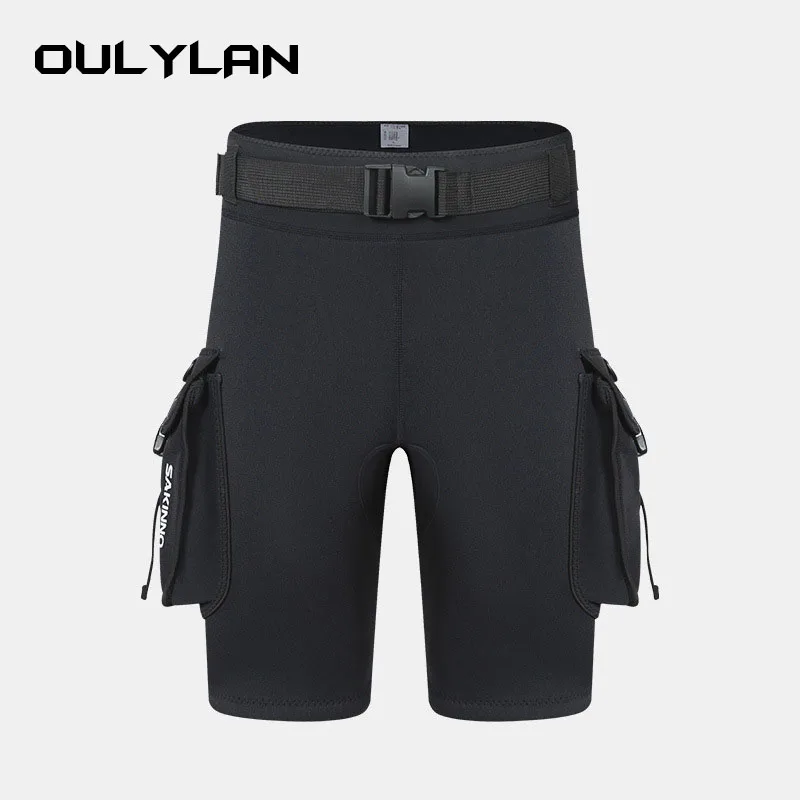 

3MM Technical Diving Shorts Snorkeling Beach Canvas Rowing Surfing Pants Storage Diving Storage Men's and Women's Neutral Beach