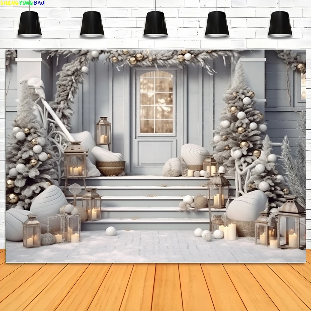 

Cozy Christmas Day Scene Fireplace Photography Backdrop Props Winter Living Room New Year Gift Holiday Photo Background RS-09