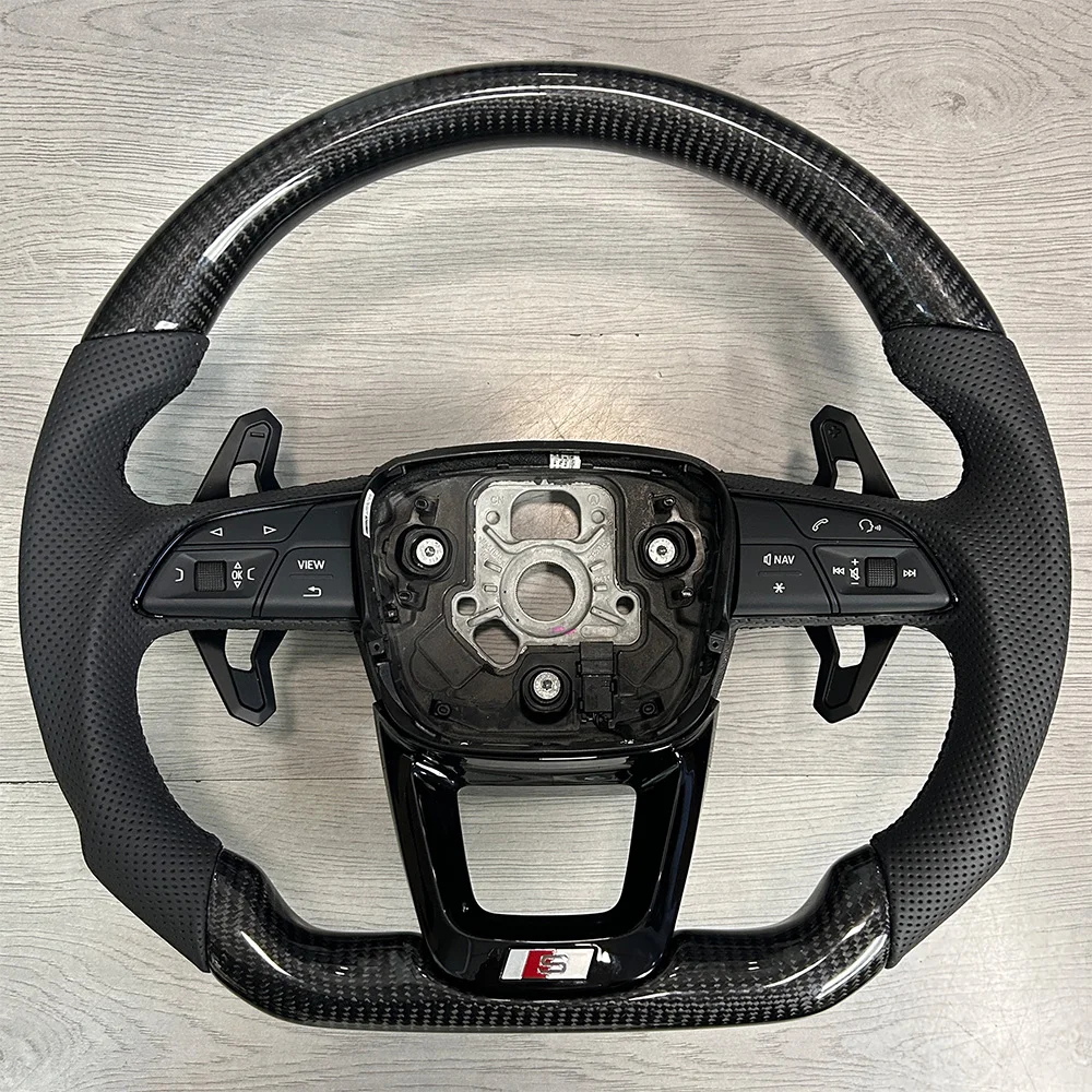 

For Audi S RS Sline logo Q5 Q7 Q8 RSQ5 RSQ8 SQ5 SQ7 SQ8 Custom leather alcantara punch carbonfiber steeringwheel heat function