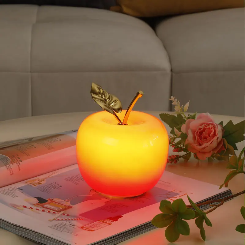 

Night Light Apple Table Lamp Ambient lighting Fruit-shaped Desk Light Cute Toy as Children Gift for Bedroom Living Room Decor
