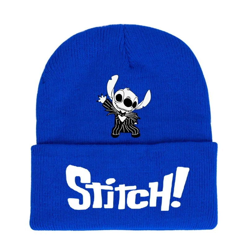 Disney Stitch Dzianinowa Czapka Ciepłe Czapki Moda Utrzymuj Ciepło Hip Hop Kreskówka Czapki Czaszki Zimowe Dla Mężczyzn Kobiet Prezenty Halloween