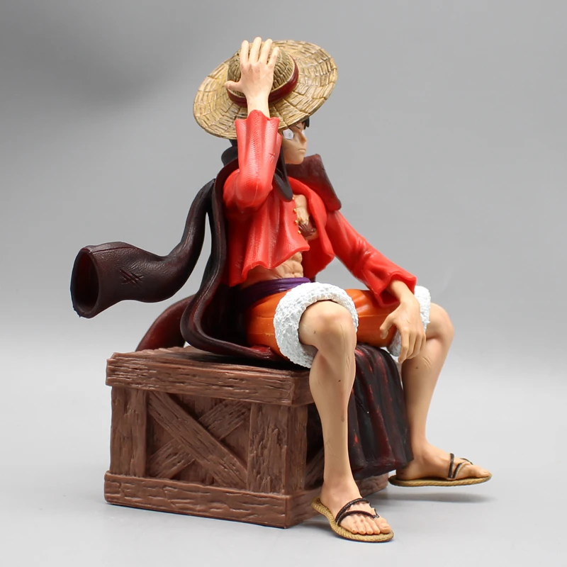 Figurine d'action en PVC One Piece Assis Box, figurine Monkey D Luffy, statue GK Manga, jouet modèle de collection, cadeau de beurre, 17cm, chaud