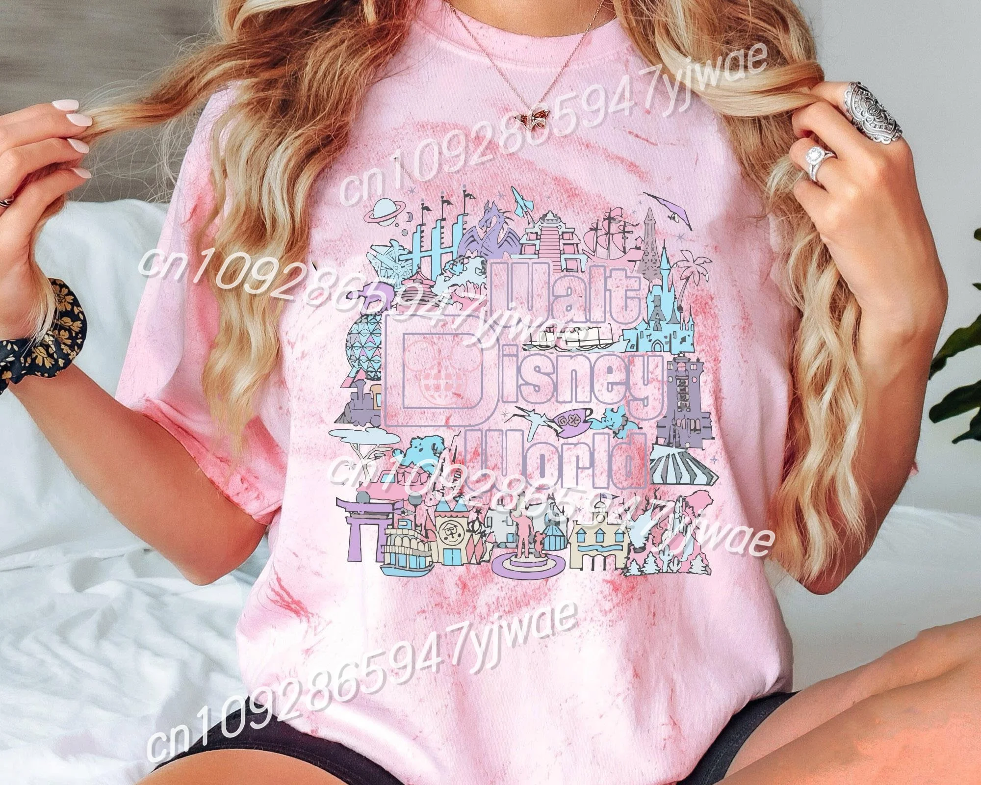 

Винтажная женская футболка с короткими рукавами Disney Parks 1971, футболка с изображением семейной поездки на тему «Волшебное королевство» Epcot