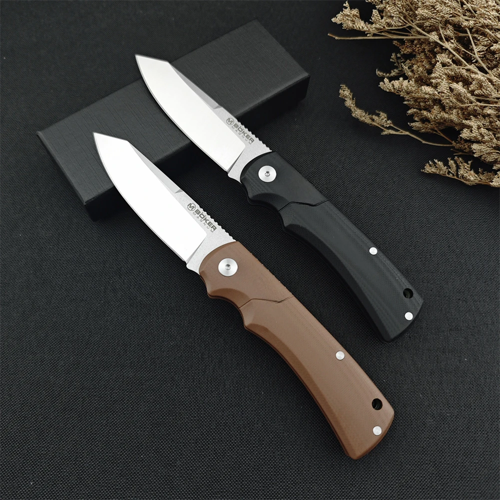 High Quality Boker Magnum 440A Blade Pocket Folding Knife G10 Handles Outdoor Camping Tactical Knife Hunting EDC Tool for Gifts