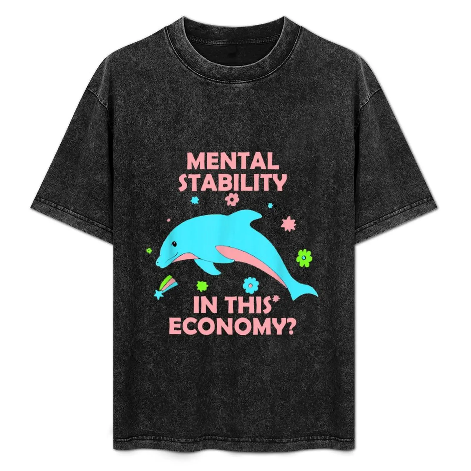 Stabilité mentale dans cette économie, t-shirt Blue Whale Economy, t-shirt confortable à manches courtes pour l'entraînement
