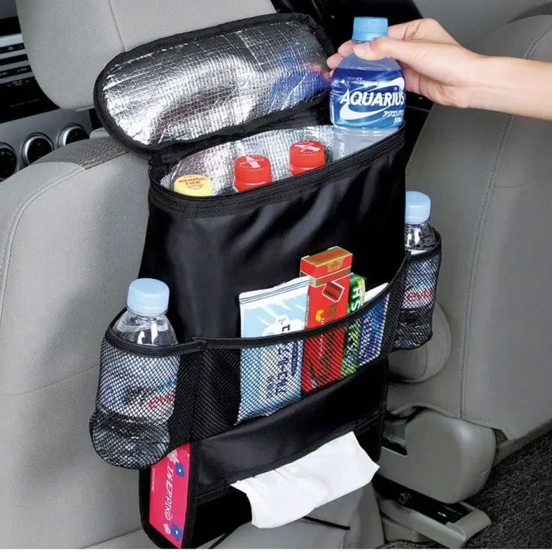 Hot Car Accessories Thermal Food Organizer Summer bottle Cooler Bag Fruit Cans Sundries Storage Back Seat Ice Pack Foldable