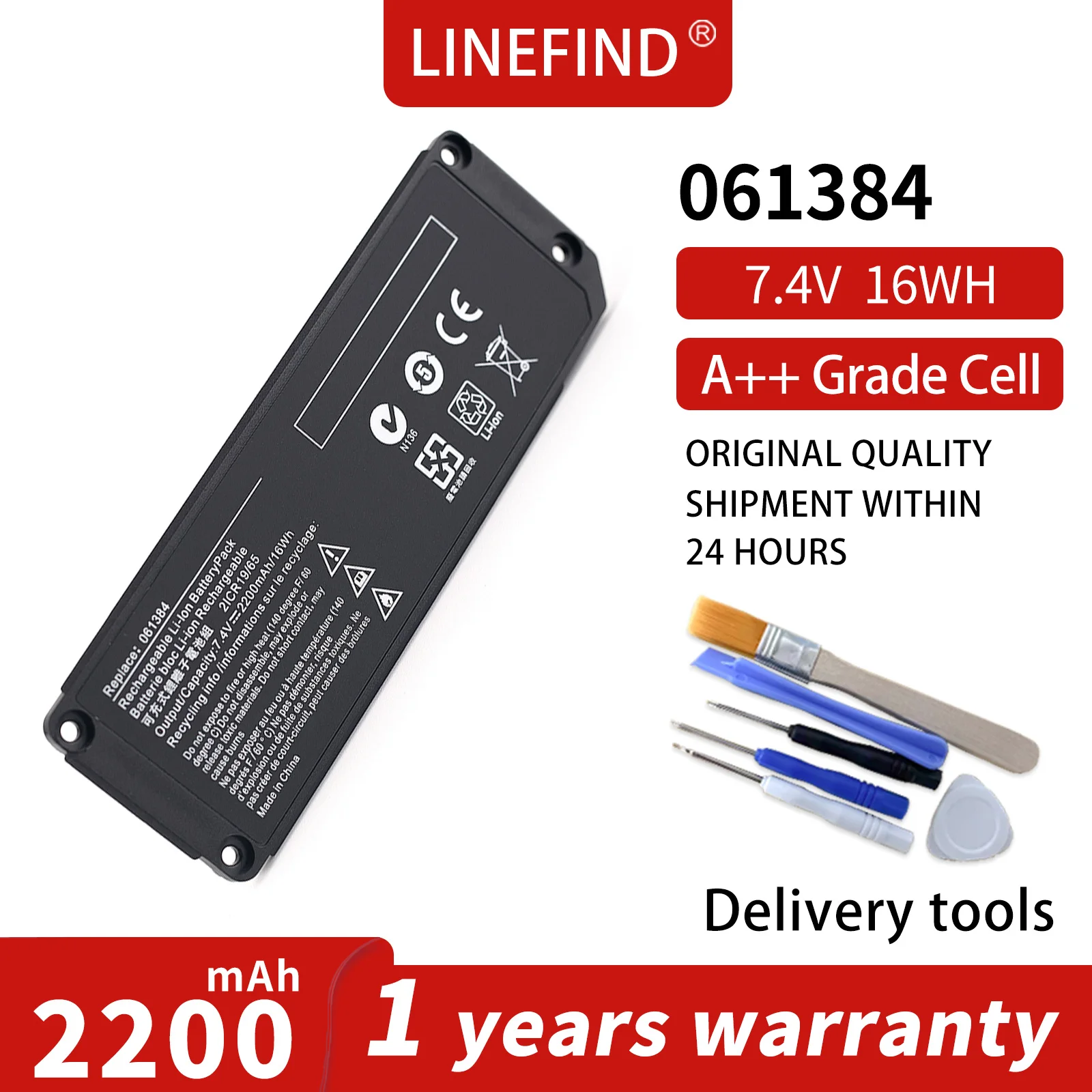 Bateria 061385 061384 LINEFIND 061386 para Caixa de Som Bluetooth BOSE SoundLink Mini Série One 17Wh 2330mAh